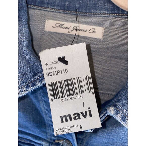 new Mavi jean Jacket Women western light katy Stretchy y2k 90s retro L - Picture 3 of 7